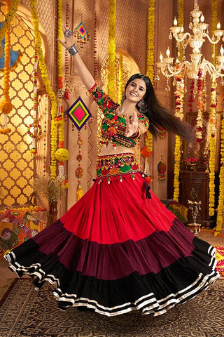 Multi Color Cotton Chaniya Choli for Navratri Look Clothsvilla
