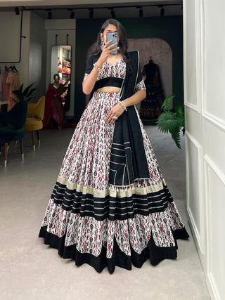 White Cotton Chaniya Choli Set for Bewitching Navratri Celebrations ClothsVilla