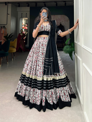 White Cotton Chaniya Choli Set for Bewitching Navratri Celebrations ClothsVilla