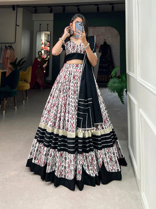 White Cotton Chaniya Choli Set for Bewitching Navratri Celebrations ClothsVilla
