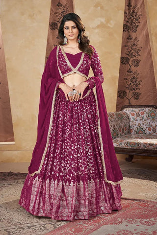 Wedding Collection For Women Wear Lehenga Choli With Dupatta Deep Pink Colour Clothsvilla