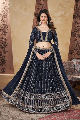 Georgette Lehenga Choli With Dupatta Women Collection Clothsvilla