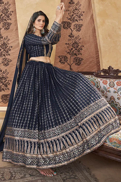 Georgette Lehenga Choli With Dupatta Women Collection Clothsvilla