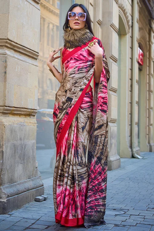 Classic Handloom Weaving Satin Silk Saree With Blouse Piece At Clothsvilla Fashion Clothsvilla