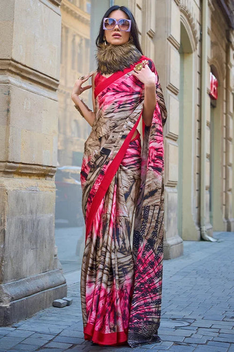 Classic Handloom Weaving Satin Silk Saree With Blouse Piece At Clothsvilla Fashion Clothsvilla Main image