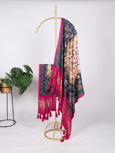 Load image into Gallery viewer, Luxurious Gaji Silk Dupatta: Digital Prints &amp; Classic Lagdi Patta with Tassels ClothsVilla