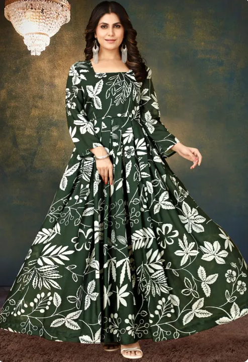 Mahendi Muse: Digital Print Muslin Gown with Micro Cotton Inner ClothsVilla Main image