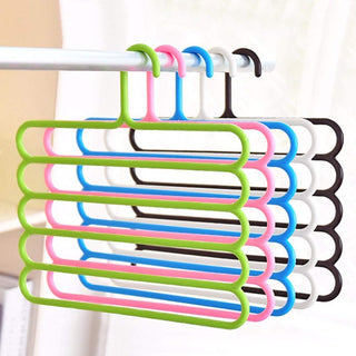 10-Pack Multi-Layer Plastic Clothes Hangers | Space-Saving Multi-Purpose Closet Organizer for Pants, Shirts, Towels – Assorted Colours ClothsVilla