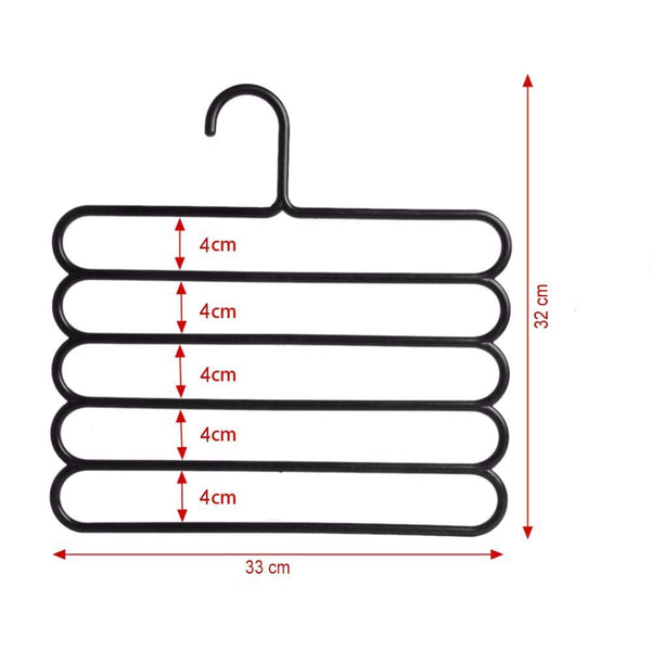10-Pack Multi-Layer Plastic Clothes Hangers | Space-Saving Multi-Purpose Closet Organizer for Pants, Shirts, Towels – Assorted Colours ClothsVilla