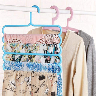 10-Pack Multi-Layer Plastic Clothes Hangers | Space-Saving Multi-Purpose Closet Organizer for Pants, Shirts, Towels – Assorted Colours ClothsVilla