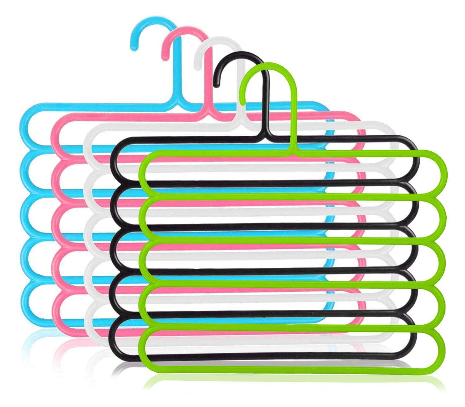 10-Pack Multi-Layer Plastic Clothes Hangers | Space-Saving Multi-Purpose Closet Organizer for Pants, Shirts, Towels – Assorted Colours ClothsVilla
