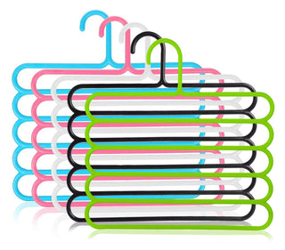 10-Pack Multi-Layer Plastic Clothes Hangers | Space-Saving Multi-Purpose Closet Organizer for Pants, Shirts, Towels – Assorted Colours ClothsVilla