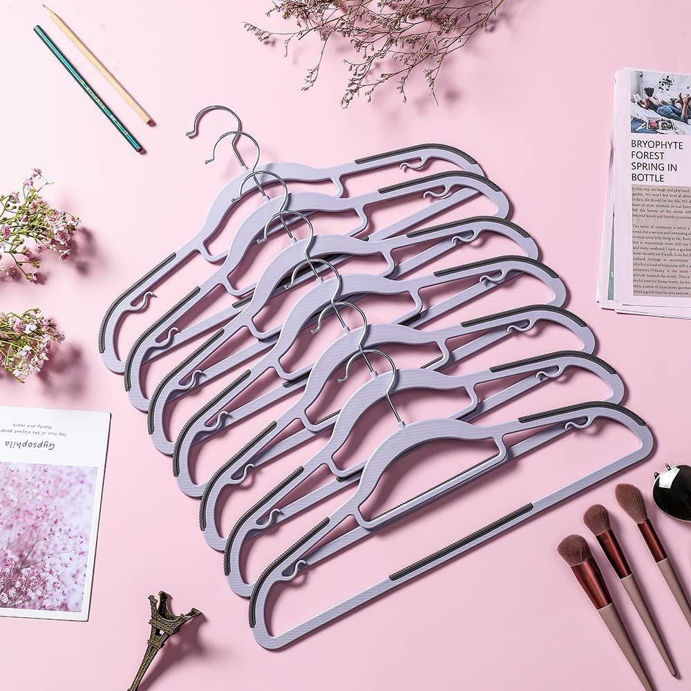 20-Piece Heavy Duty Grey Plastic Clothes Hangers | Non-Slip & Space-Saving | For Wet & Dry Clothes Secondary image