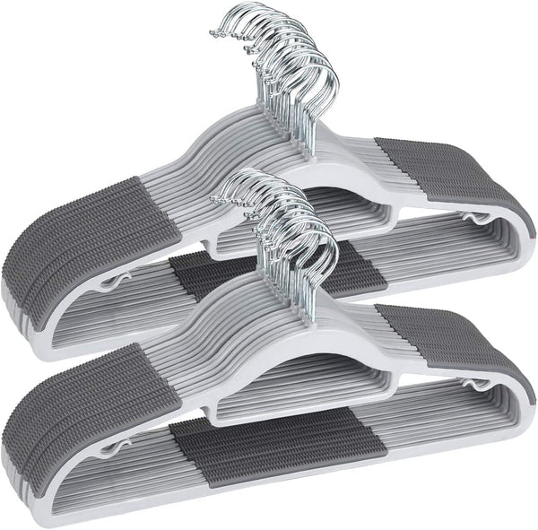 15-Piece Heavy Duty Grey Plastic Clothes Hangers | Non-Slip & Space-Saving | For Wet & Dry Clothes ClothsVilla