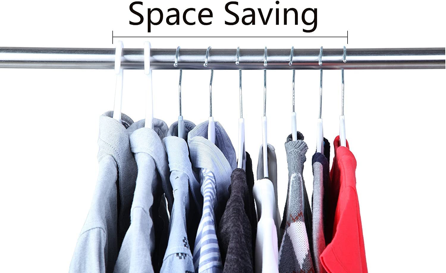 20-Piece Heavy Duty White Plastic Clothes Hangers | Non-Slip & Space-Saving | For Wet & Dry Clothes Secondary image