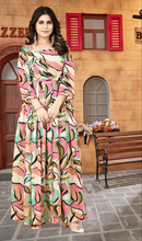 Load image into Gallery viewer, Multicolor Muslin A-Line Gown with Micro Cotton Lining ClothsVilla