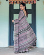 Load image into Gallery viewer, Black Pure Cotton Linen Saree with Pink Striped Pallu and Tassel Accents LINEN