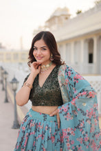 Load image into Gallery viewer, Stunning Russian Silk Lehenga Choli Set with Sequin Embroidery ClothsVilla