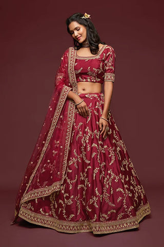 New Indian Collection Wedding Wear Lehenga Choli With Dupatta Pink Colour Clothsvilla