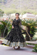 Load image into Gallery viewer, Embroidered Faux Blooming Georgette Flared Black Gown with Dupatta ClothsVilla