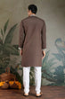Load image into Gallery viewer, Wedding Functions Chocolate Gray Embroidered Kurta Clothsvilla