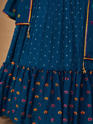 Beautiful Blue Color Fancy Silk With Embroidery Sequins Work Charming Lehenga Choli |Engagement Wear Clothsvilla