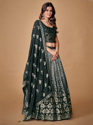 Beautiful Grey Color Fancy Silk With Embroidery Sequins Work Charming Lehenga Choli |Engagement Wear Clothsvilla
