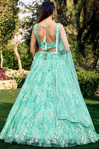 Stunning Blue Soft Net Lehenga Choli with Embroidery Clothsvilla