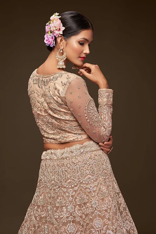 Royal Beige Marriage Lehenga Choli with Dupatta Clothsvilla
