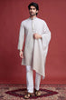 Load image into Gallery viewer, Designer Beige Kurta Set for Men with Mirror Work Clothsvilla