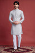 Load image into Gallery viewer, Beige Viscose Men’s Kurta - Mirror Work Design Clothsvilla