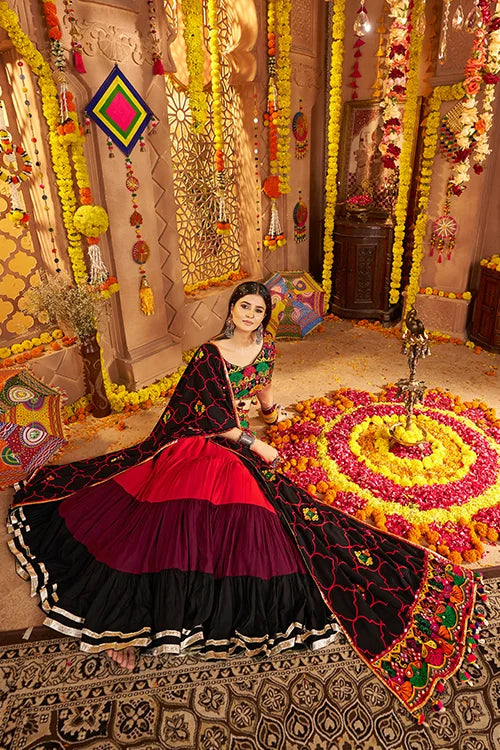 Multi Color Cotton Chaniya Choli for Navratri Look Clothsvilla