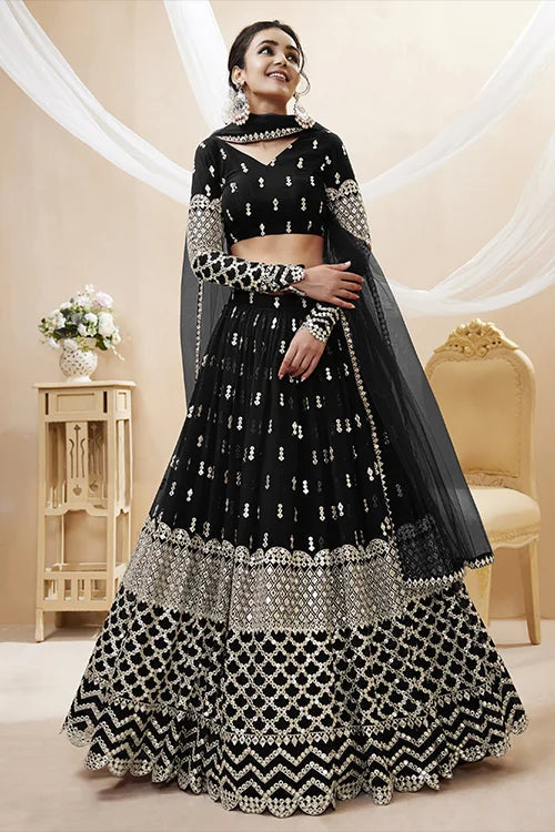 Black Color Exclusive Elegance and Stylish Lehenga Choli online Clothsvilla