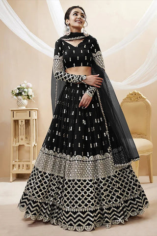 Black Color Exclusive Elegance and Stylish Lehenga Choli online Clothsvilla