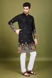 Load image into Gallery viewer, Black Color Cotton Embroidered Work Kurta for Men Clothsvilla