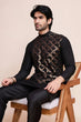 Load image into Gallery viewer, Black Silk Embroidered Work Designer Men's Wear Kurta Clothsvilla