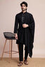 Black Designer Kurta Set with Mirror Work for Men Clothsvilla