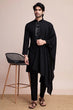 Load image into Gallery viewer, Black Designer Kurta Set with Mirror Work for Men Clothsvilla