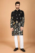 Load image into Gallery viewer, Black Designer Viscose Rayon Men's Kurta Online Clothsvilla