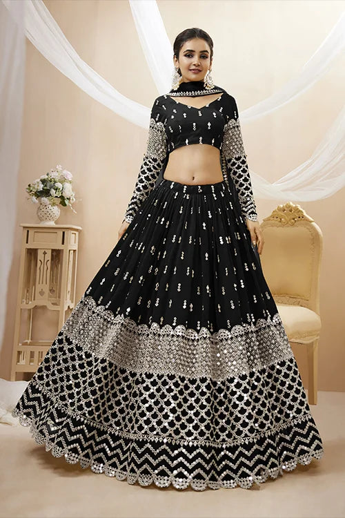 Black Color Exclusive Elegance and Stylish Lehenga Choli online Clothsvilla