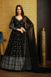 Load image into Gallery viewer, Black Anarkali Long Gown with Metallic Foil Work ClothsVilla