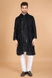 Load image into Gallery viewer, Black Color Kurta with Dupatta for Mens Wear Clothsvilla