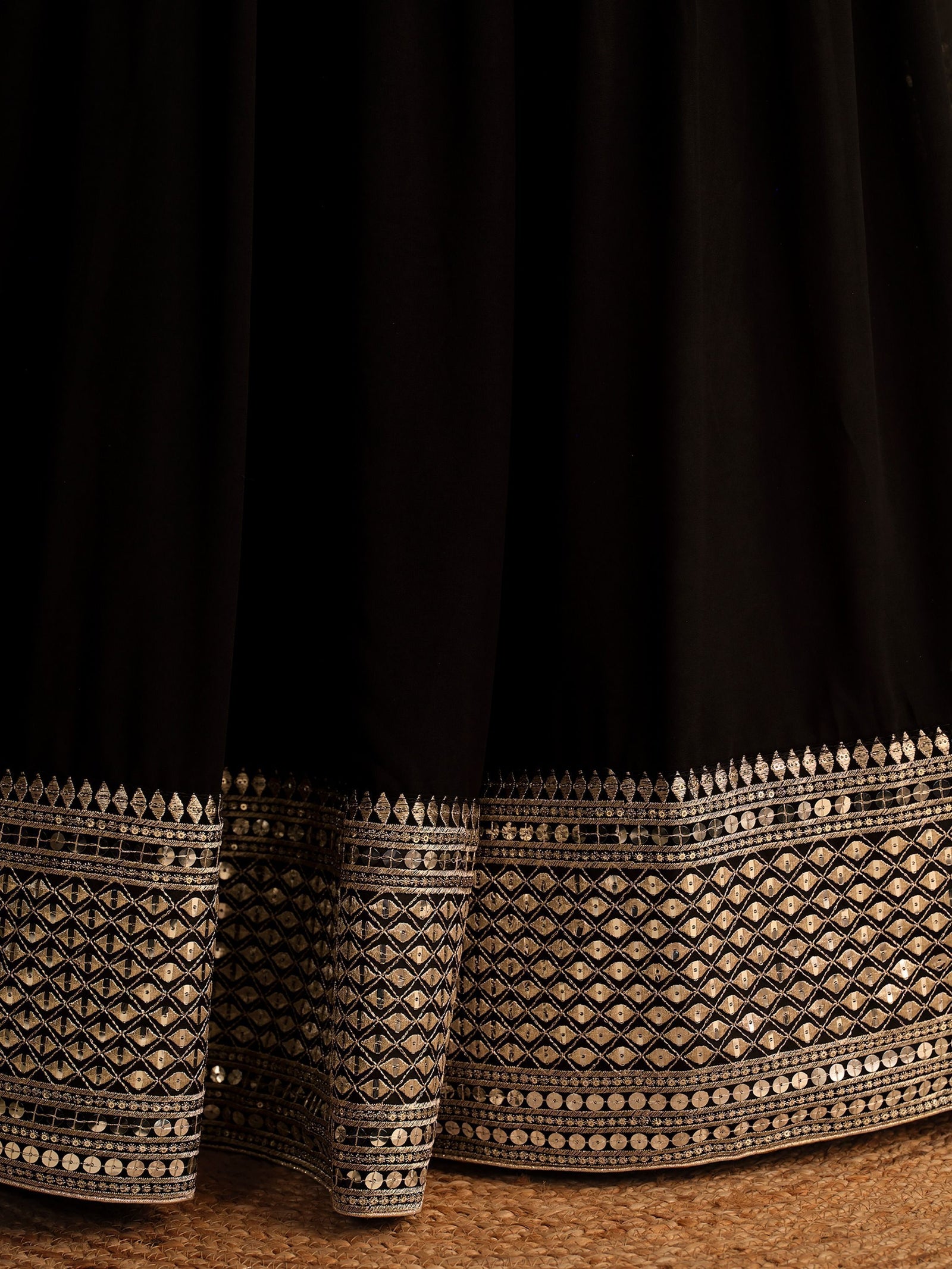 Black Zari Embroidered Georgette Lehenga Choli Set - Elegant & Captivating ClothsVilla