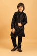 Load image into Gallery viewer, Traditional Black Mirror Work Koti Kurta Set for Boys Clothsvilla