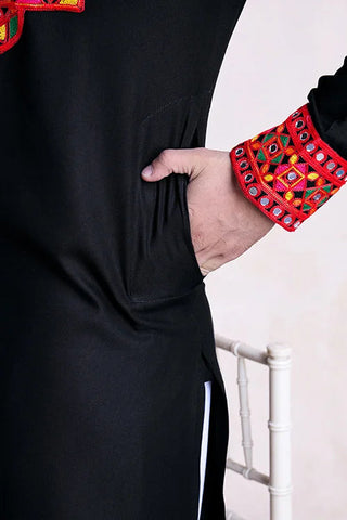 Black Navratri Special Men's Wear Kurta Collection Clothsvilla