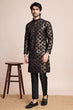 Load image into Gallery viewer, Designer Black Silk Kurta for Men - Festival Ready Wear Clothsvilla