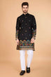 Load image into Gallery viewer, Black Viscose Silk Men's Designer Kurta Clothsvilla