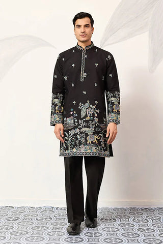 Special Wedding Celebration Ethnic Black Kurta for Mens Wear Clothsvilla