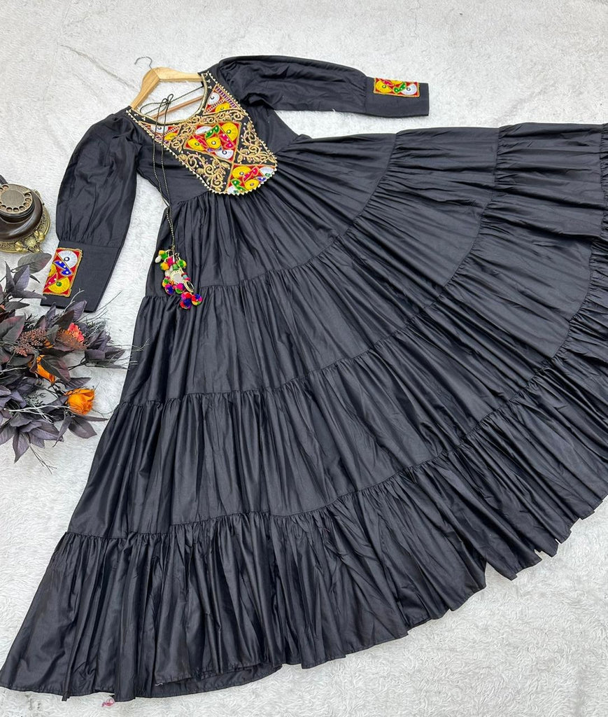 Black Designer Gown for Navaratri Celebrations ClothsVilla