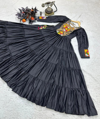 Black Designer Gown for Navaratri Celebrations ClothsVilla